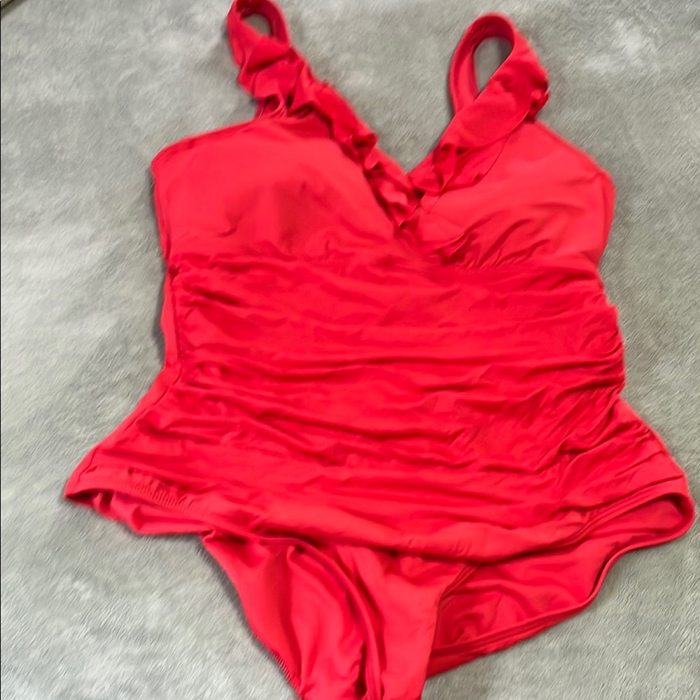 Ralph Lauren ruffled one piece sz 14